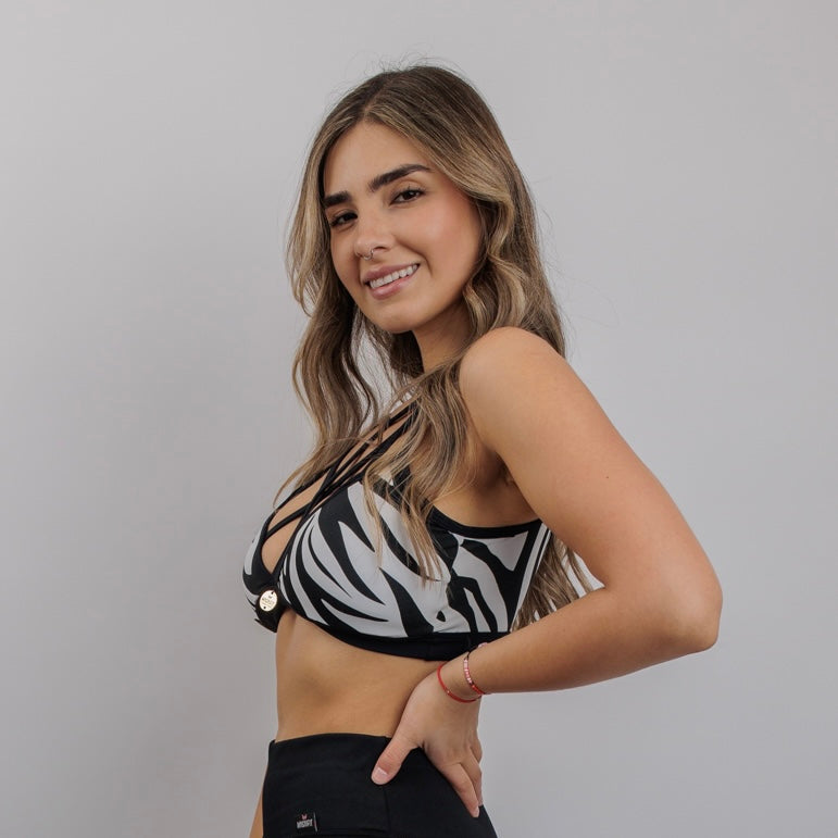 Top Peto Brasil cebra tiras busto