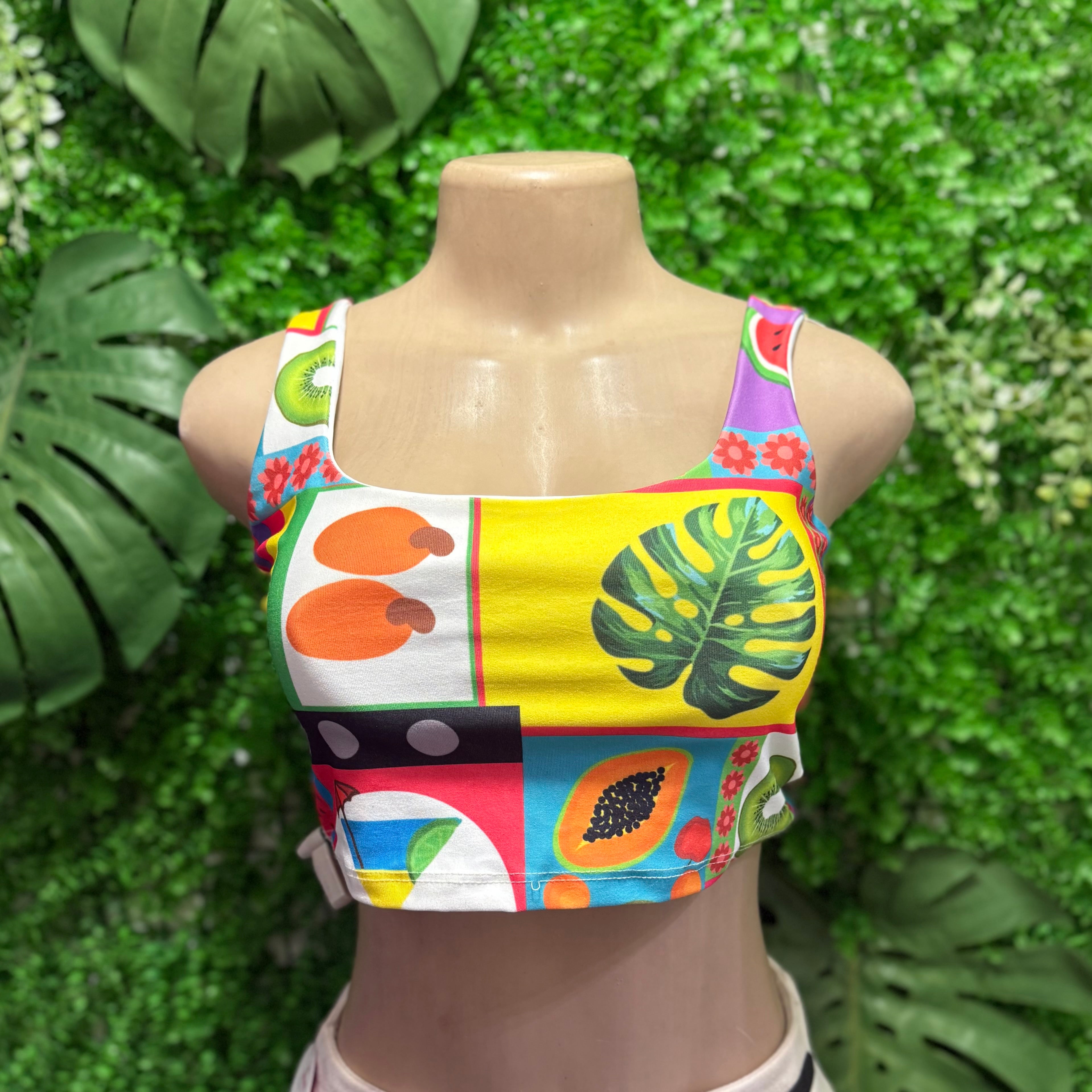 Croptop Bianca estampado