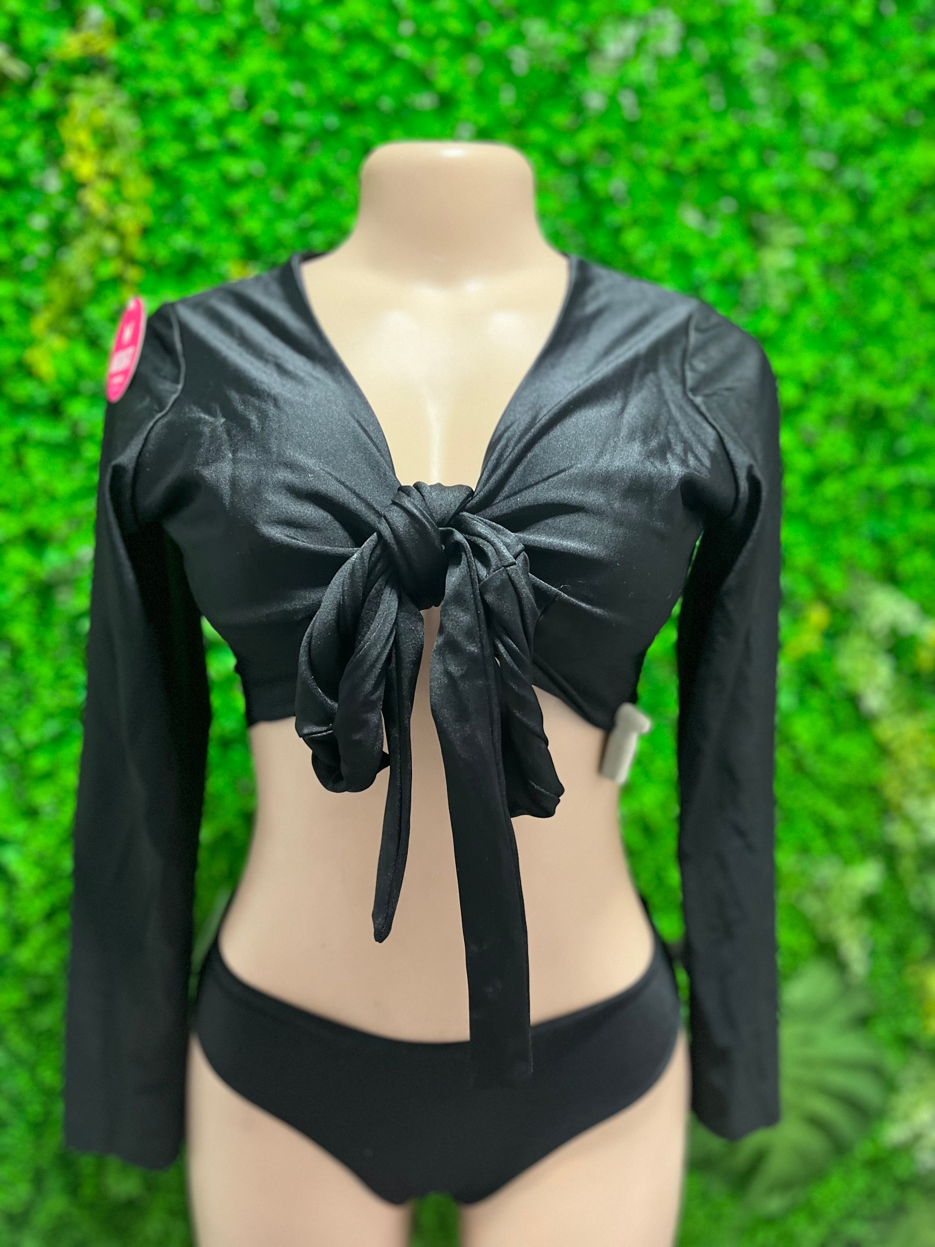 Bikini EMMA NEGRO - Polera Manga Larga Elasticada