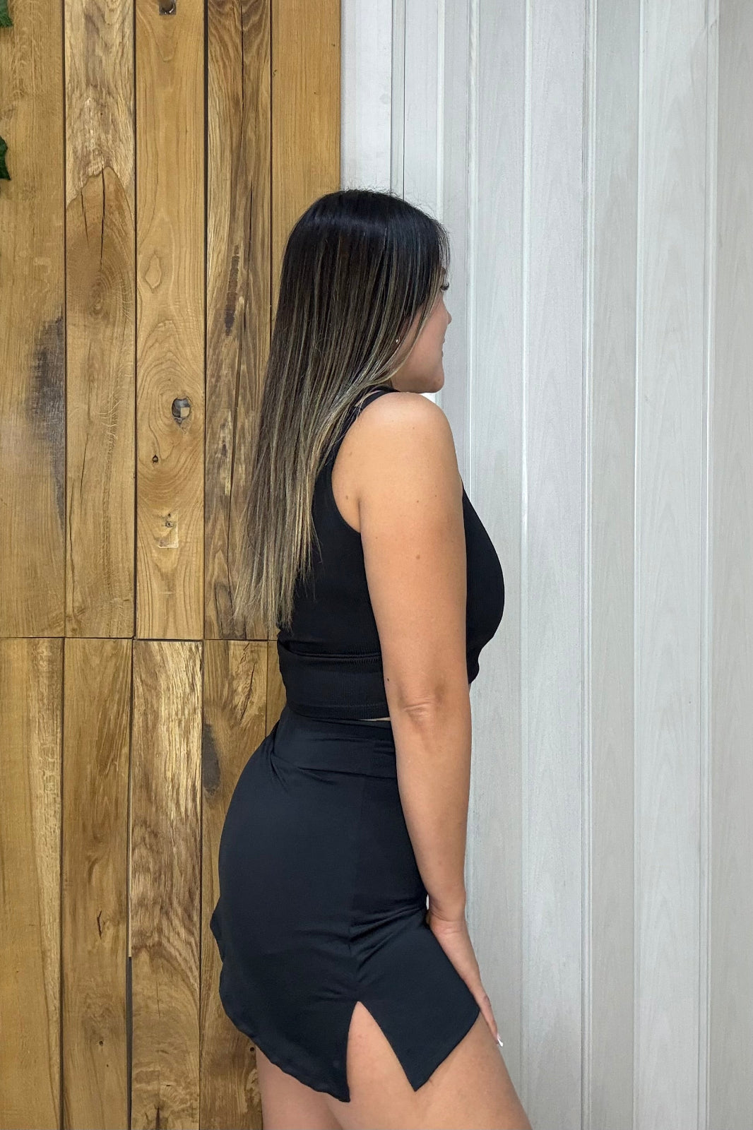 Falda Short Glow Fit - Negro