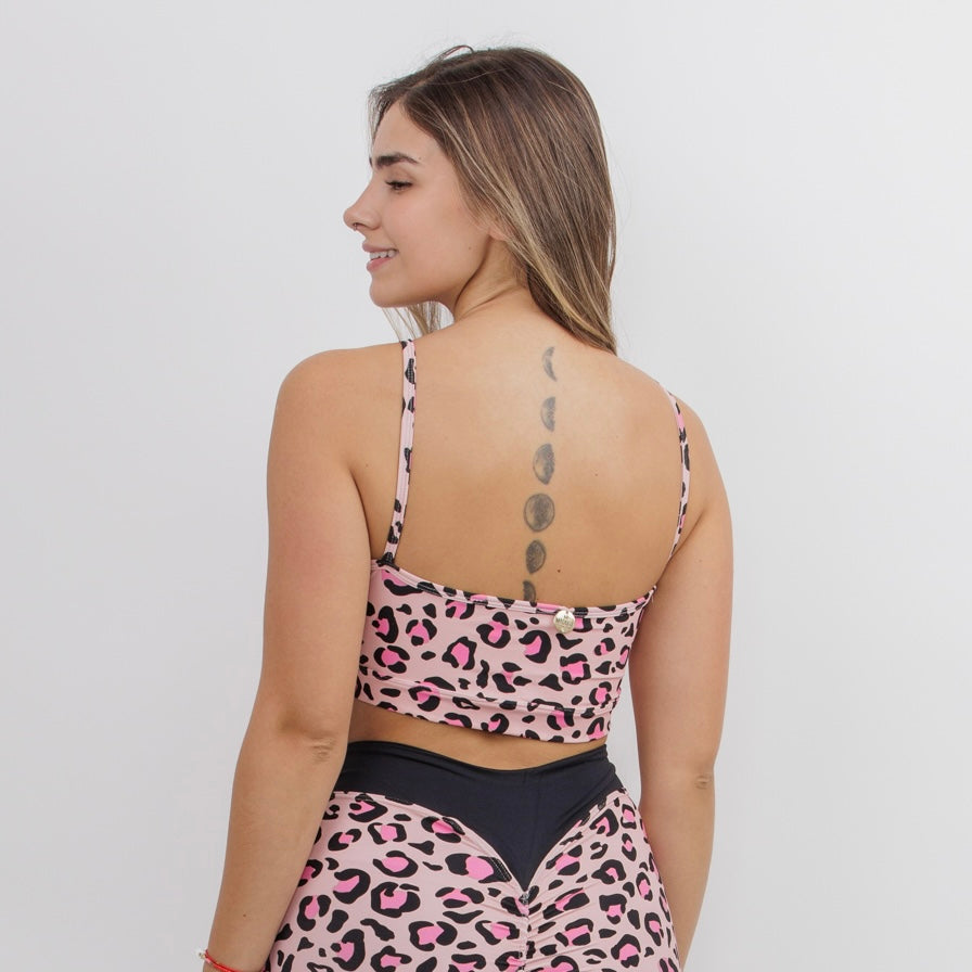 Top Peto Brasil Print Rosa tiras busto