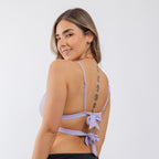 Bikini AMANDA - Lila tipo sostén triangulo lazos