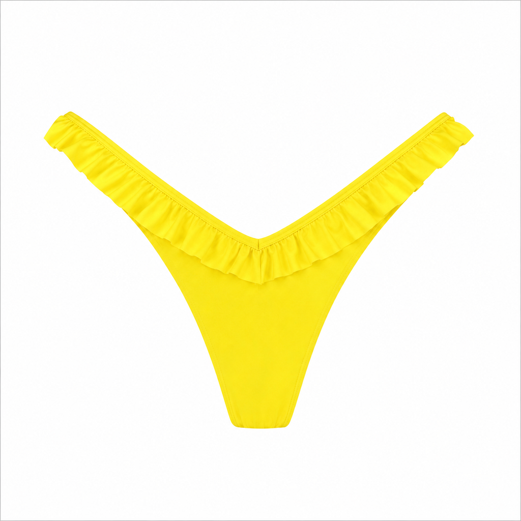 Tanga HAWAI - Amarillo Corte V con Vuelos
