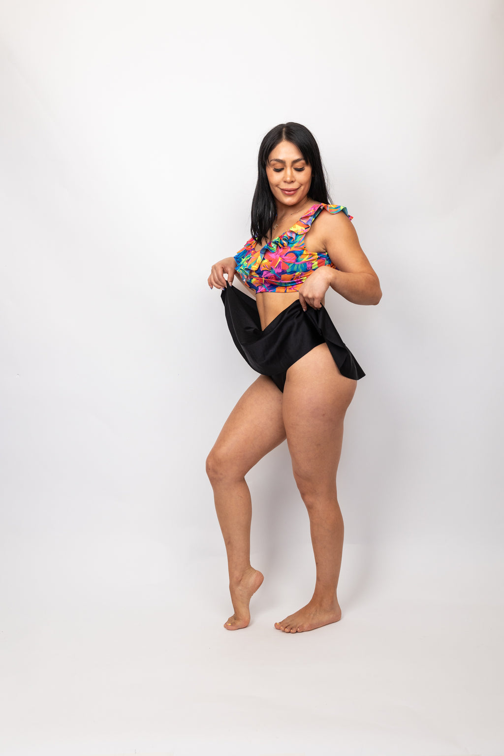 Mini Falda Culote SIN pretina Tiro Alto Negra Standar