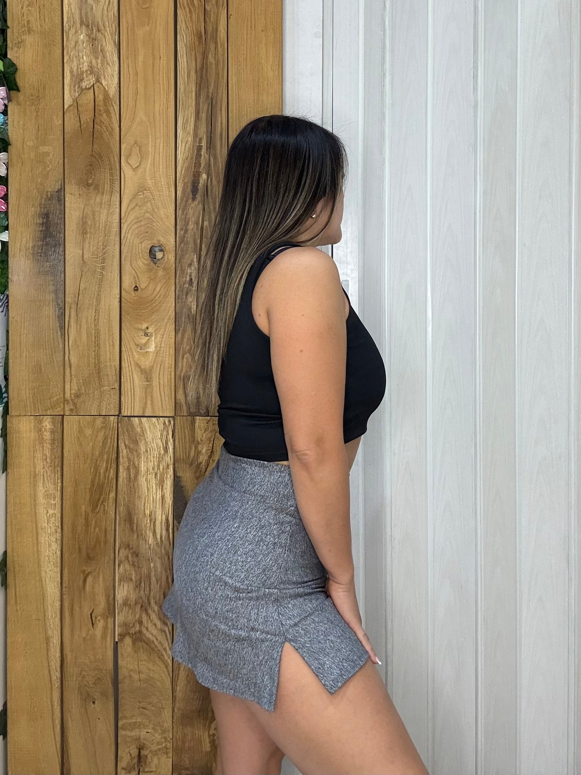 Falda Short Glow Fit - Gris