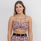 Top Peto Brasil Print Rosa tiras busto