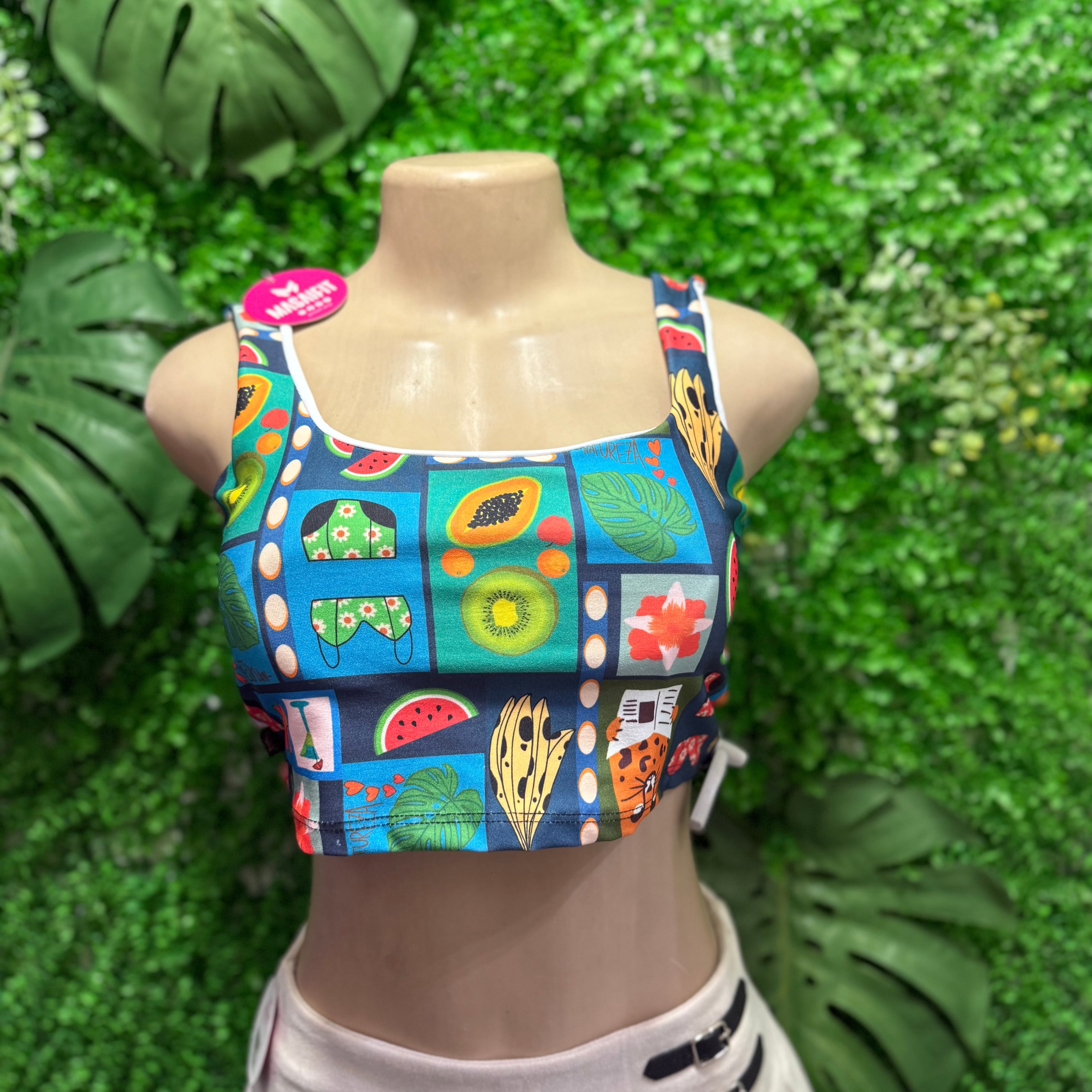 Croptop Bianca estampado