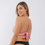 Bikini AMANDA - Palo Rosa tipo sostén triangulo lazos